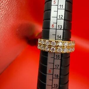 Sterling Silver 925 Pavé Moissanite Ring Band Size 7 | GRA Certified